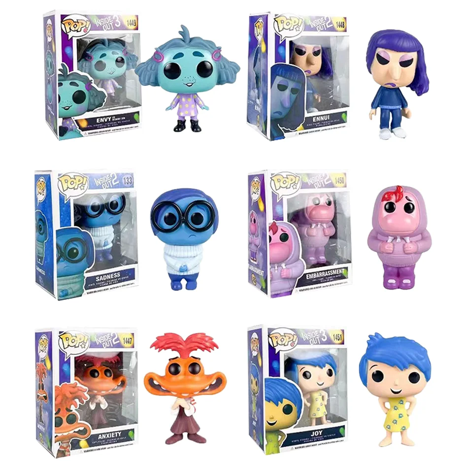 Figuras de 10cm de Anime Inside Out, juguetes de acción, película de dibujos animados, alegría, ansiedad, ira, tristeza, desgust