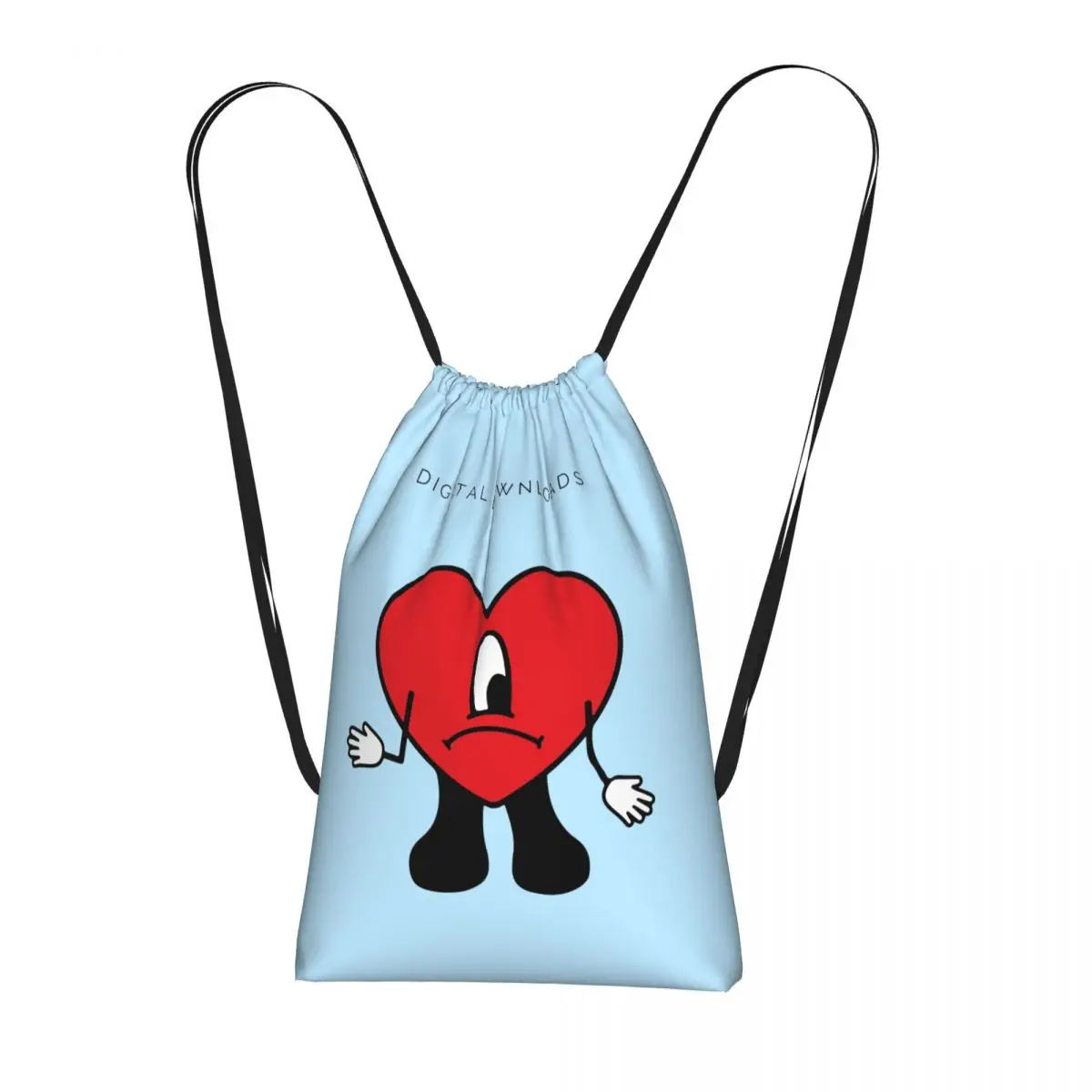Bad Bunny Rapper Reggaeton Artist Backpacks Fashion Drawstring Bundle Pocket Sports Bag Book Bags for Travel Students