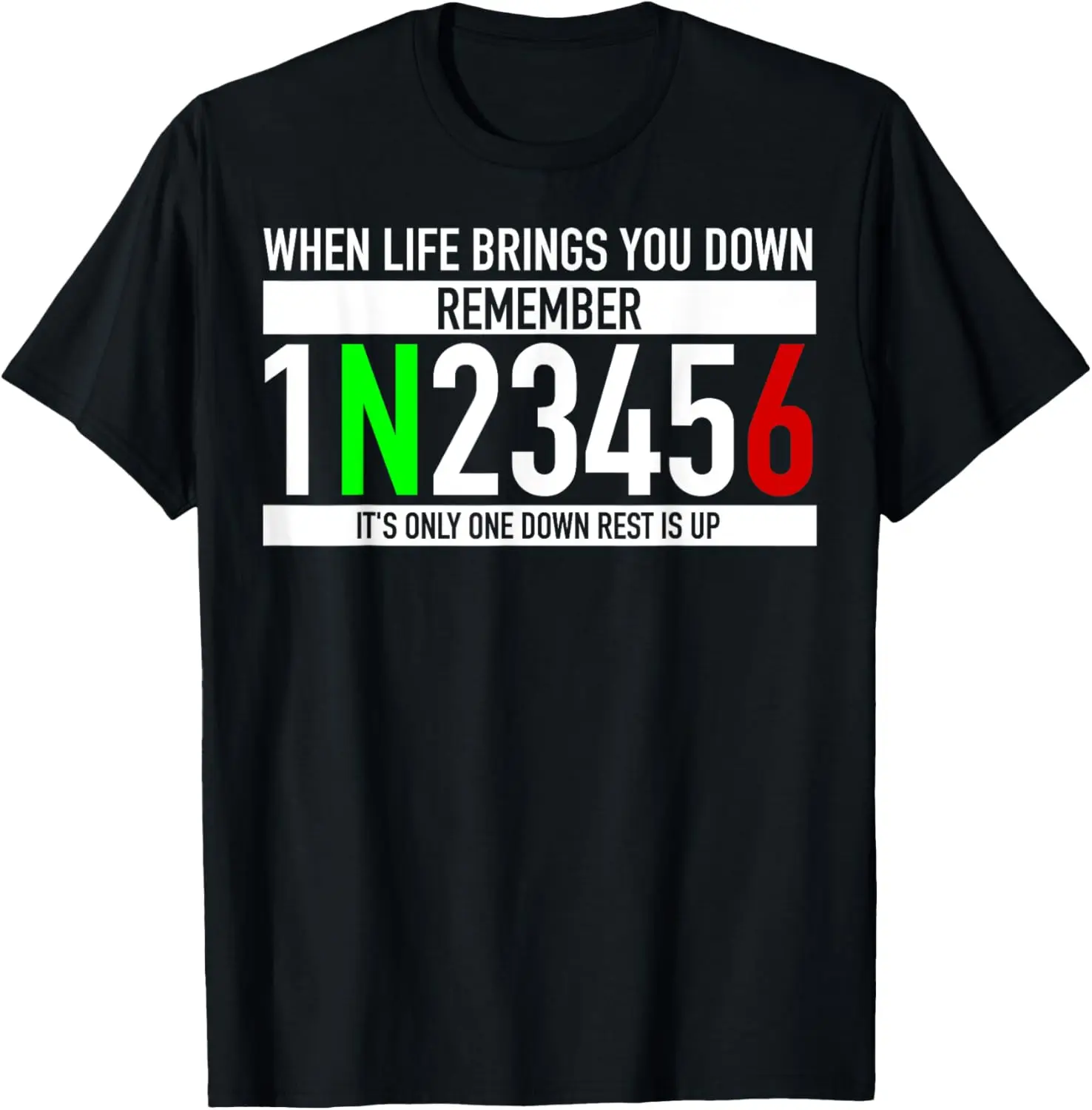 1N23456 Motorcycle Gear Shift Motorcyclist T-Shirt