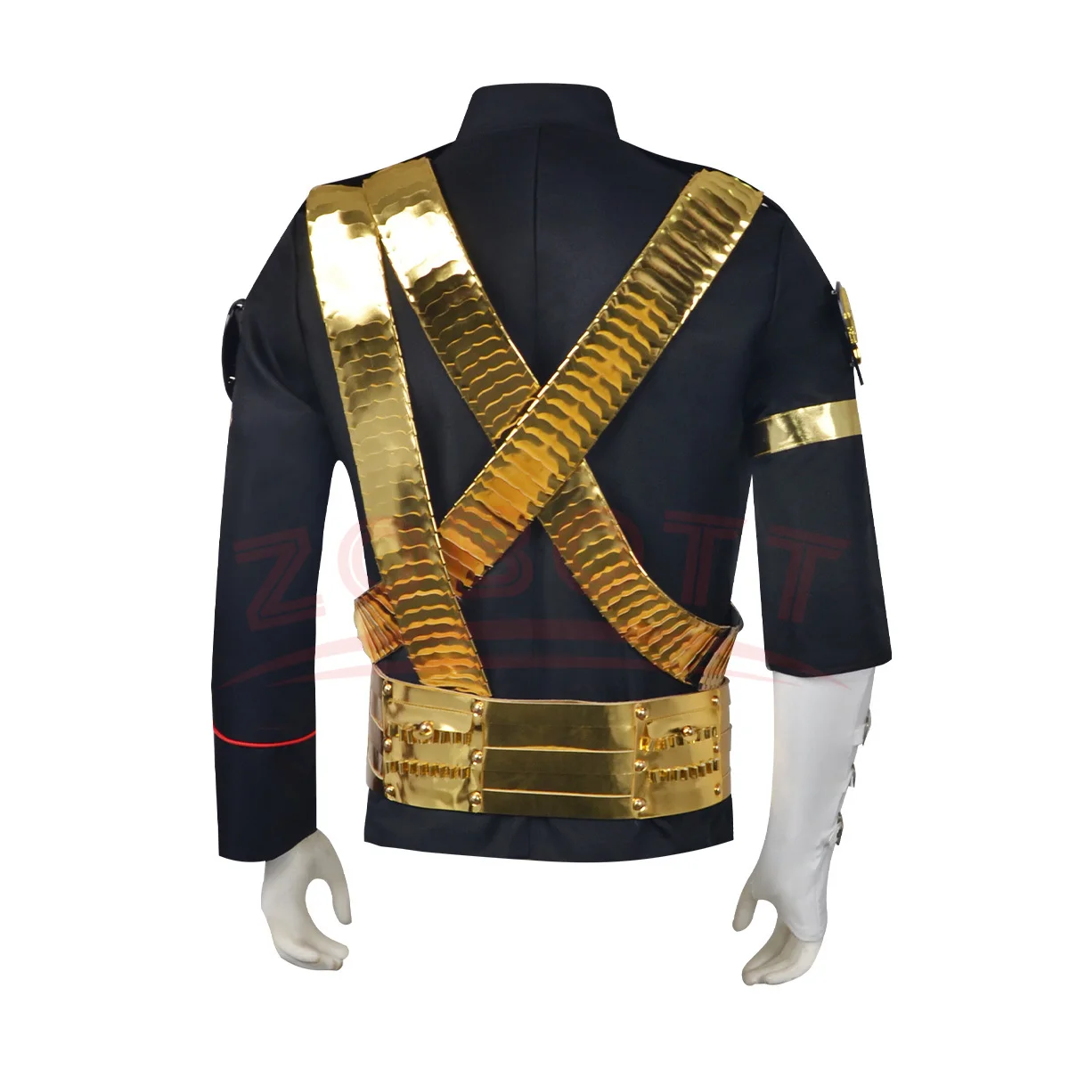 Hot Michael Joseph Jackson Classic JAM Jacket & Metal Belt Bullet Punk Exactly Same High Collection Halloween Costumes view 5