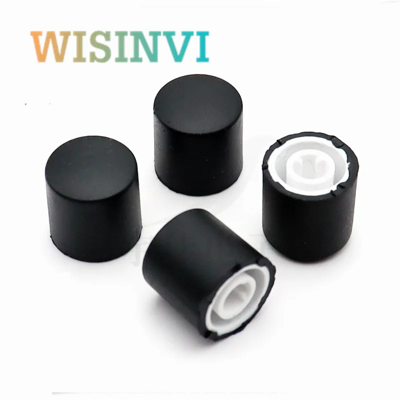 5-10PCS Rubber Knob Cap Diameter 16mm Height 16mm Without Indication Mark D-Shaft Inner Hole 6mm Soft Rubber Knob