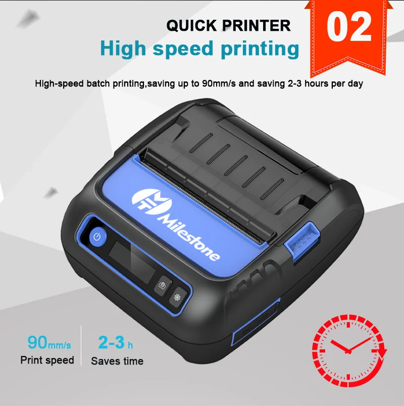 Portable Portatif Blue Tooth Mini MHT-P80F Imprimante Ticket Receipt Printer USB Bluetooth Imprimante Thermique Barcode Sticke