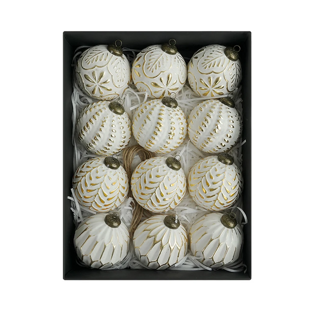 

Набор из 12 деревенских елочных украшений с подвесными петлями из полипропиленового материала в винтажном стиле для праздничного декора