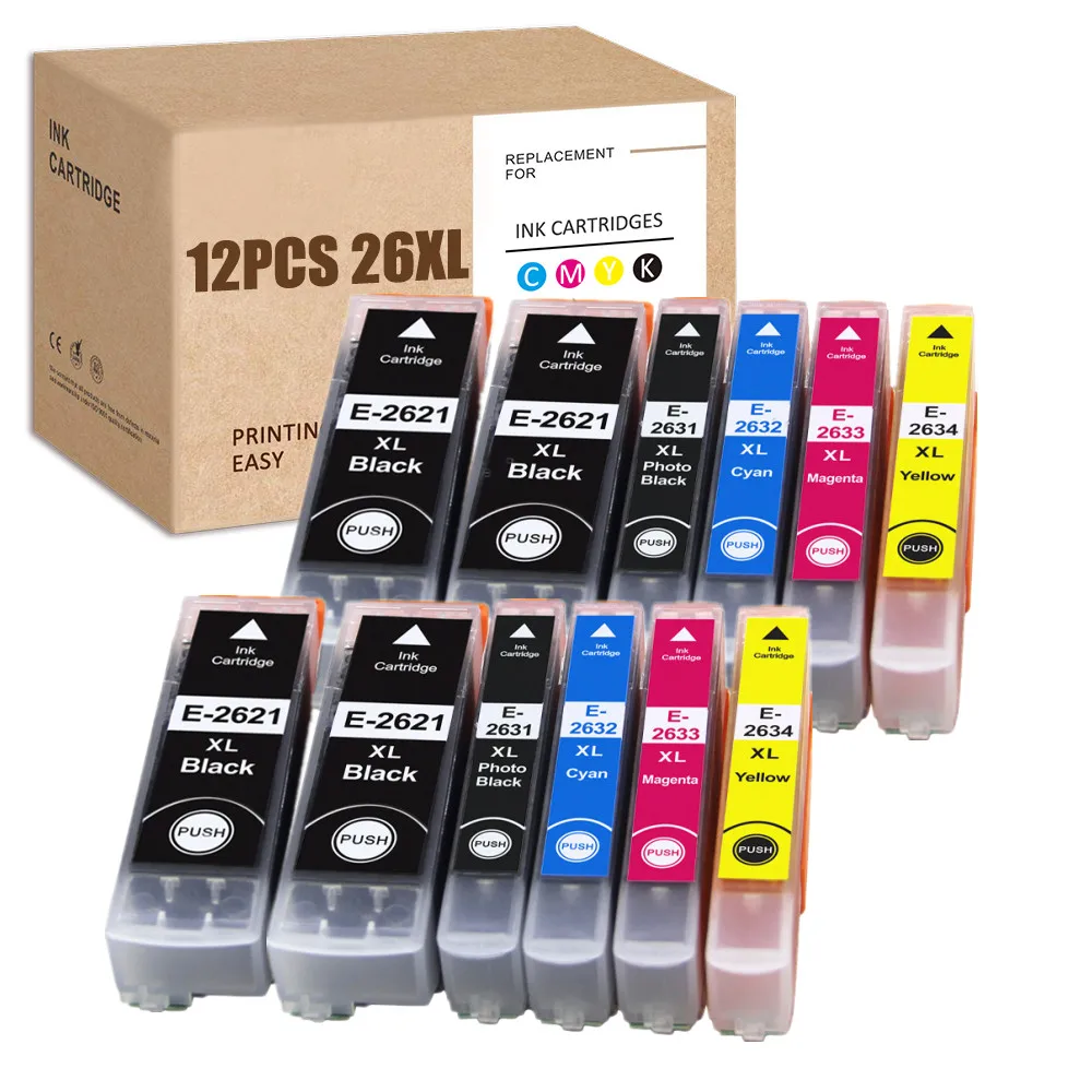 HS Compatible For Epson 26XL Ink Cartridge For XP 510 520 600 605 610 615 620 625 700 710 720 800 810 820 Printer