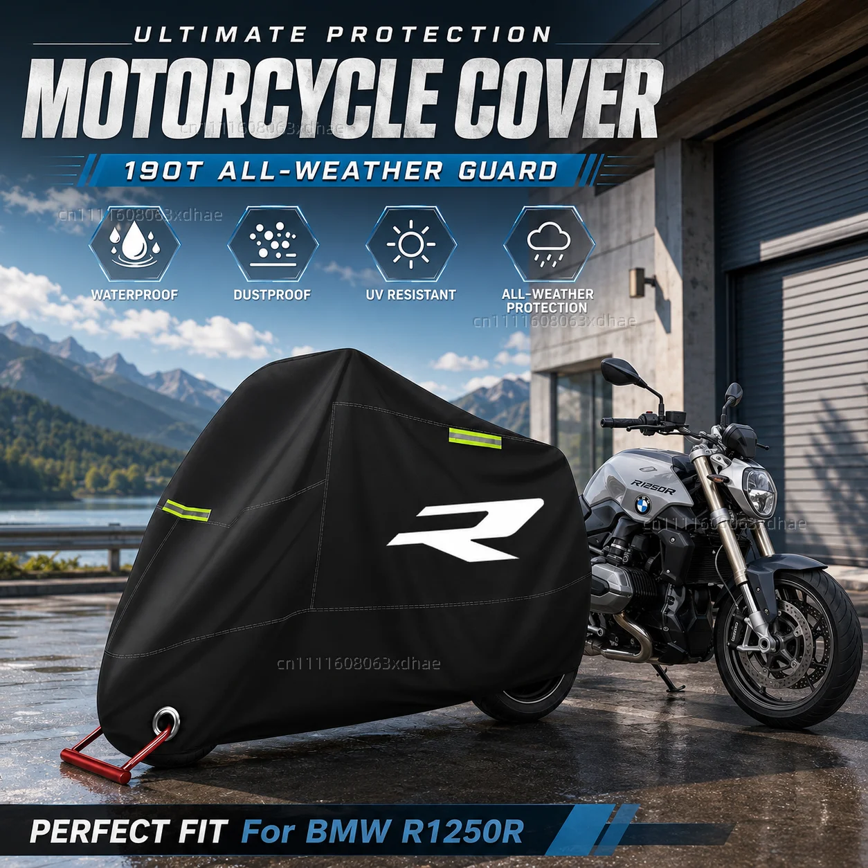 Premium Motorcycle Cover All Weather Dust Rain UV Protection 190T Oxford Cloth For For BMW R1250R R1200R R1150R R1100R R850R