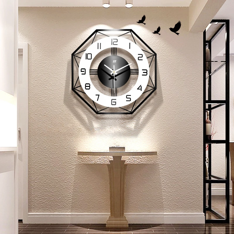 Nordic simple light luxury style home decoration wall clock, living room bedroom creative fashion clock