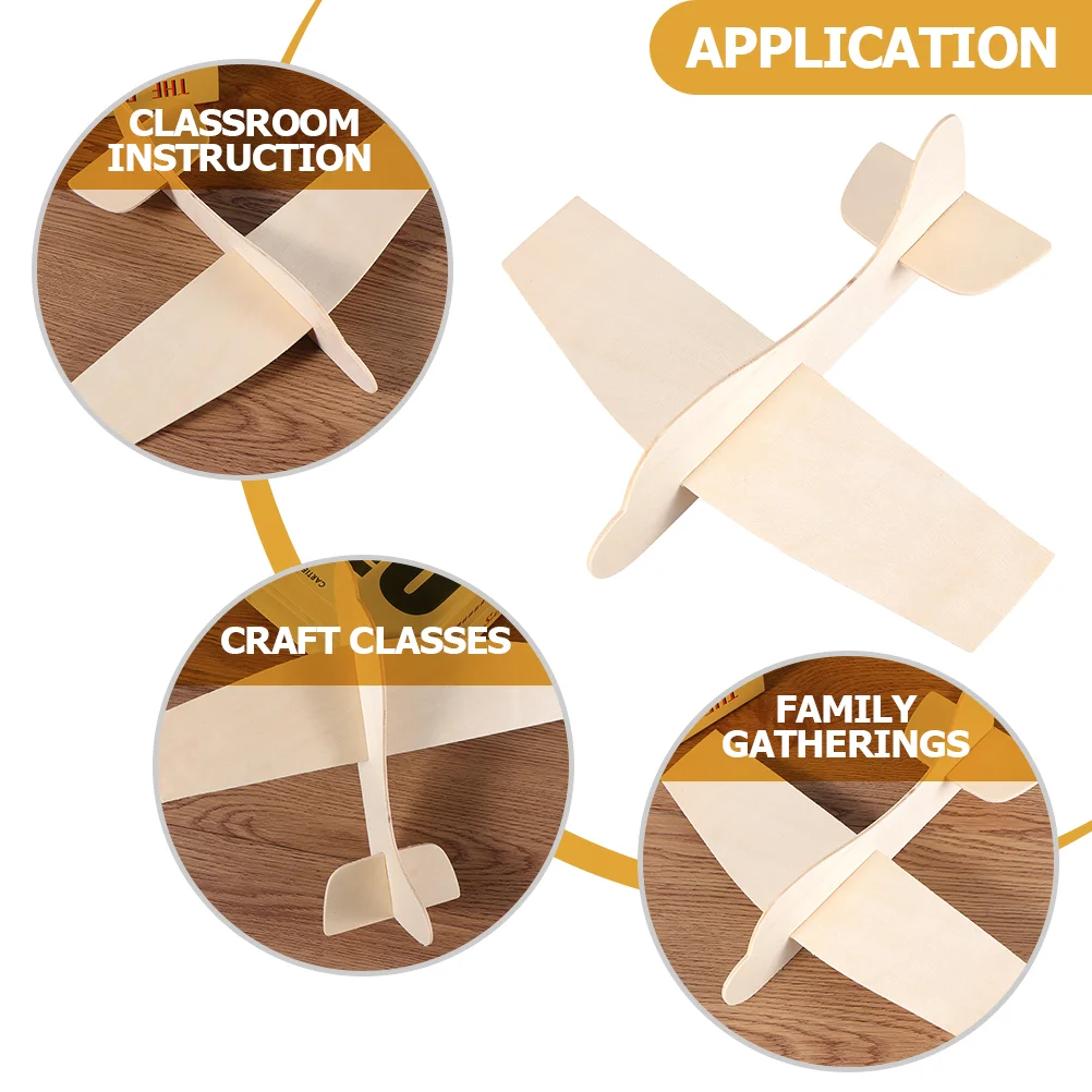 6 Pcs Filler Blank Wood Aircraft Plane Toy Kids Airplane Model Jesus Toys Child