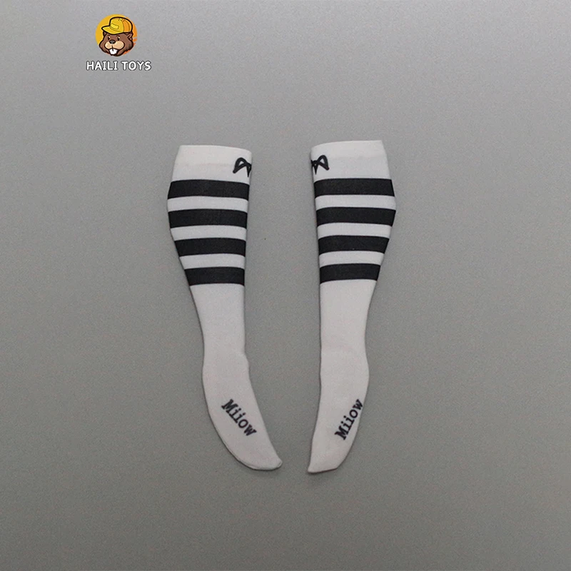 HAILI TOYS 1:6 Scale Soldier Socks Sports Yoga Striped Calf Socks Fit 12-Inch Movables Collection Gifts Toys Figure Decorations