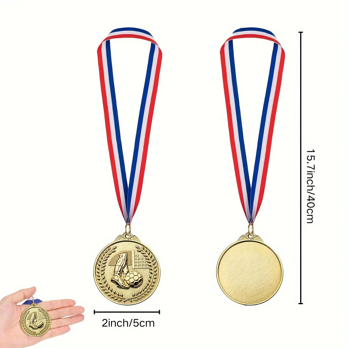 12 قطعة ميدالية جائزة ذهبية سبائك الزنك الفائز المستديرة مكافأة كرة القدم المنافسة جوائز الميداليات الذهبية ل هدية تذكارية الرياضة #6