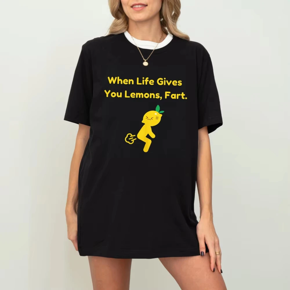 Fun Fresh Hilarious Lemon Fart Graphic Tee Life Sarcastic Comedy Joke Adult Humor Red Vibrant Tshirt Fashion Unisex Cotton Shirt