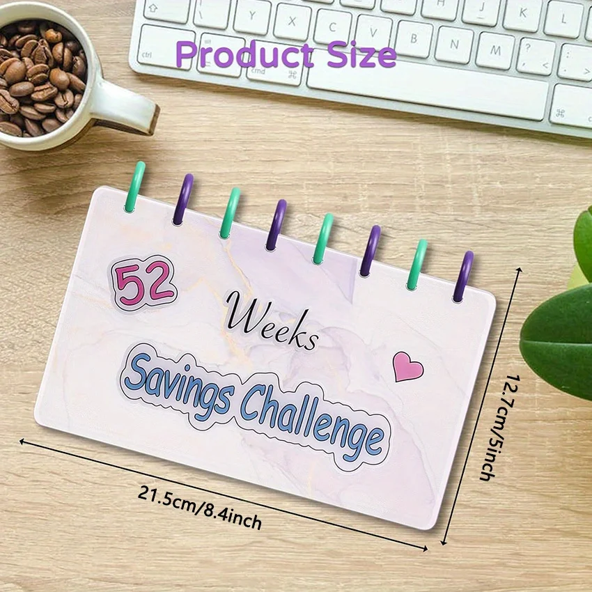 1pc 52 Week Money Saving Challenge Binder Reusable Budget Binder Storage Challenge Book Toy