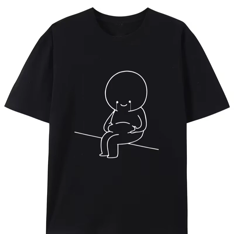 Short-Sleeve Tee for New Summer Feeling Sad about Gaining Weight Creatively Designed Round-Neck Tee Women Casual Daily Soft Top