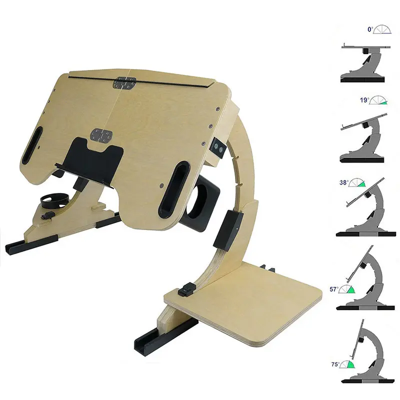 Laptop Computer Desk Bed Support Table Adjustable Lifting Stand Bedroom Wooden Bracket Folding Portable