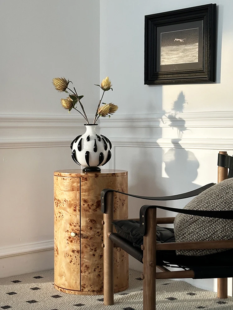 French Home Entryway Sideboard Glass Decorative Flower Arrangement Glass Antique Vase Black And White Polka Dot Spherical Vase