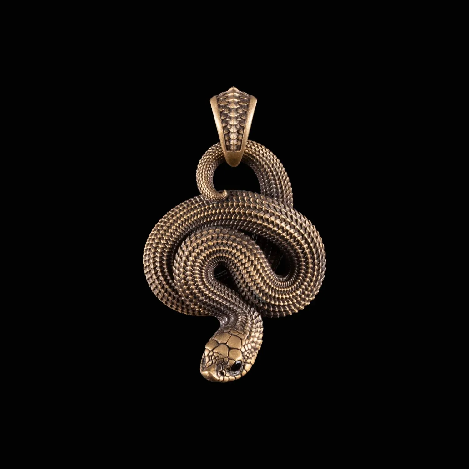 COPPERTIST.WU Hognose Snake Pendant for Necklace Snake Charm Goth Novelty Jewelry Gift for Men Women(Chain not included)