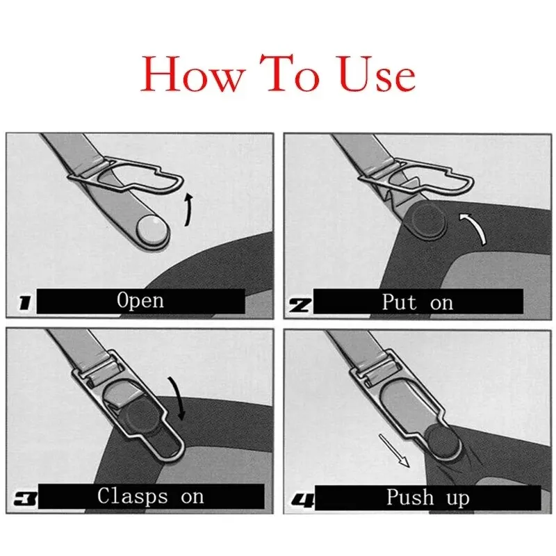 قميص رجالي الأربطة قابل للتعديل مطاطا الساق الحمالات قميص أصحاب الأشرطة حزام التجاعيد عدم الانزلاق قفل المشابك الأسود