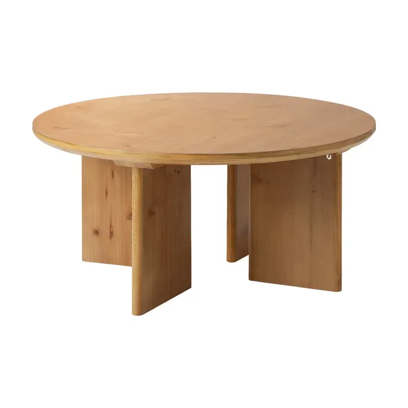xx-Hot Selling Modern Oak Round Solid Wood Coffee Table for Living Room & Hotel Use Wood Base Circle Sofa Side Table^