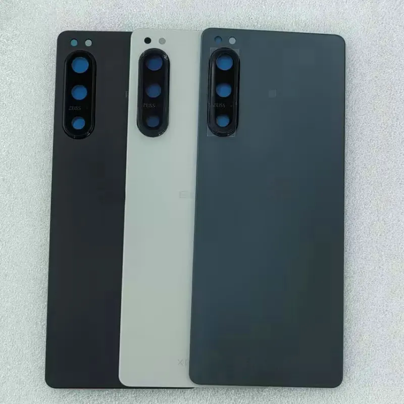 Cubierta trasera de cristal para batería Sony xperia 5 IV XQ-CQ54 XQ-CQ62, carcasa trasera para puerta de batería con piezas de repuesto para lente de cámara