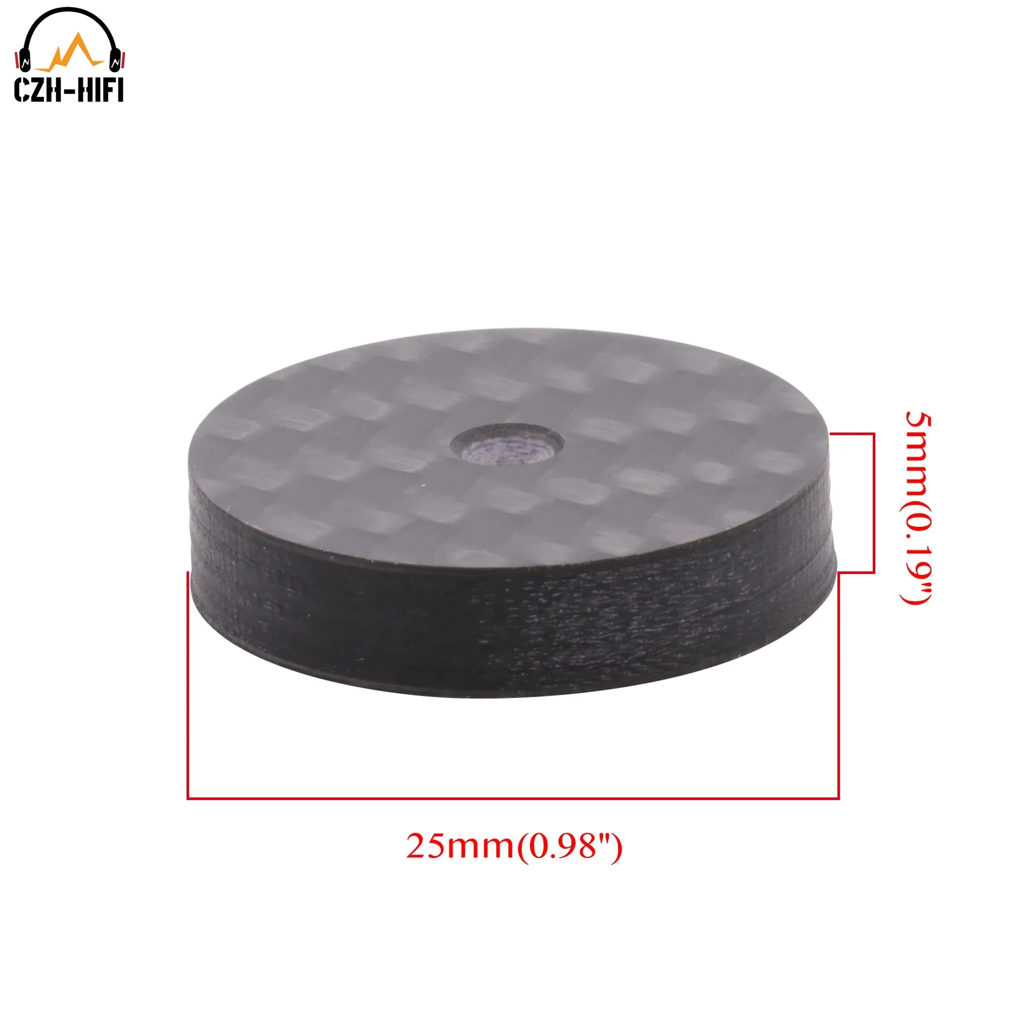 1pc Schwarz Feste Carbon Faser Verstärker Lautsprecher Isolation Spike Pad Boden Basis DISC Matte Für Hifi Plattenspieler DAC CD-Player radio – Detail 1