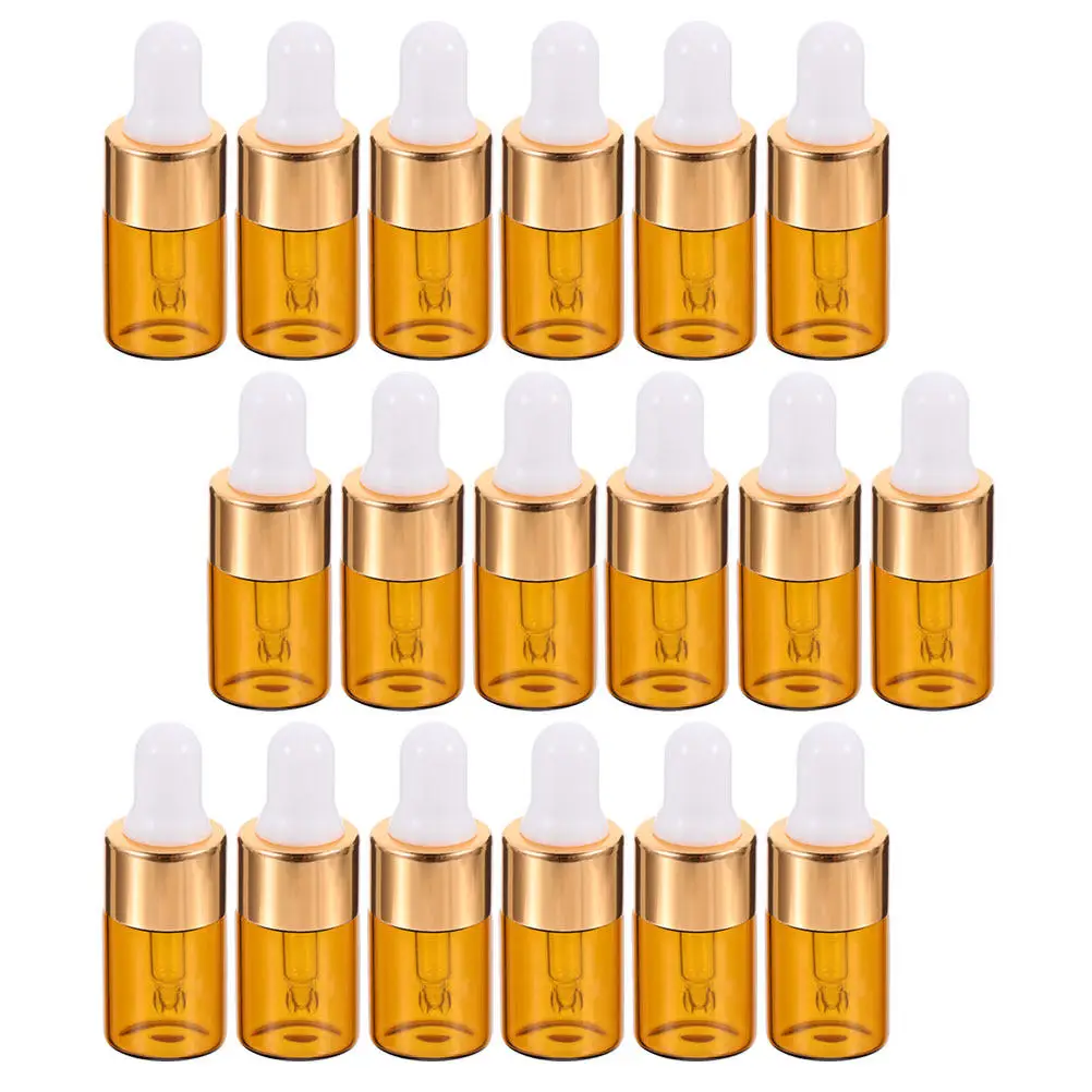

25Pcs 2Ml Leak Proof Glass Dropper Bottles for Essential Oils Perfume Body Lotion Travel Vials Transparent View