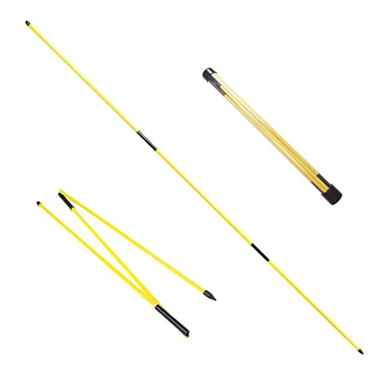 A64T 4 Pack for Golf Alignment Sticks, 3-Section 48 Inch Foldable Practice Rods, Swing Training Aid, Portable, Yellow