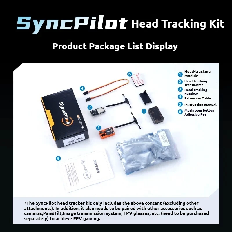 

Комплект FMS Syncpilot FPV Head Tracker с беспроводной независимой передачей данных 2.4G для нескольких радиоуправляемых моделей: самолетов, машин, лодок и игрушечных моделей.