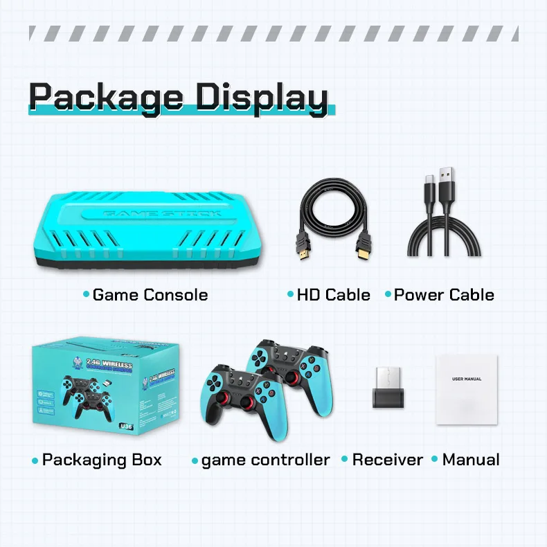 2026 New X10 Pro Retro Game Stick, 4K TV Game Console, 128G 50000 Games 50 Emulators with Gamepad view 5