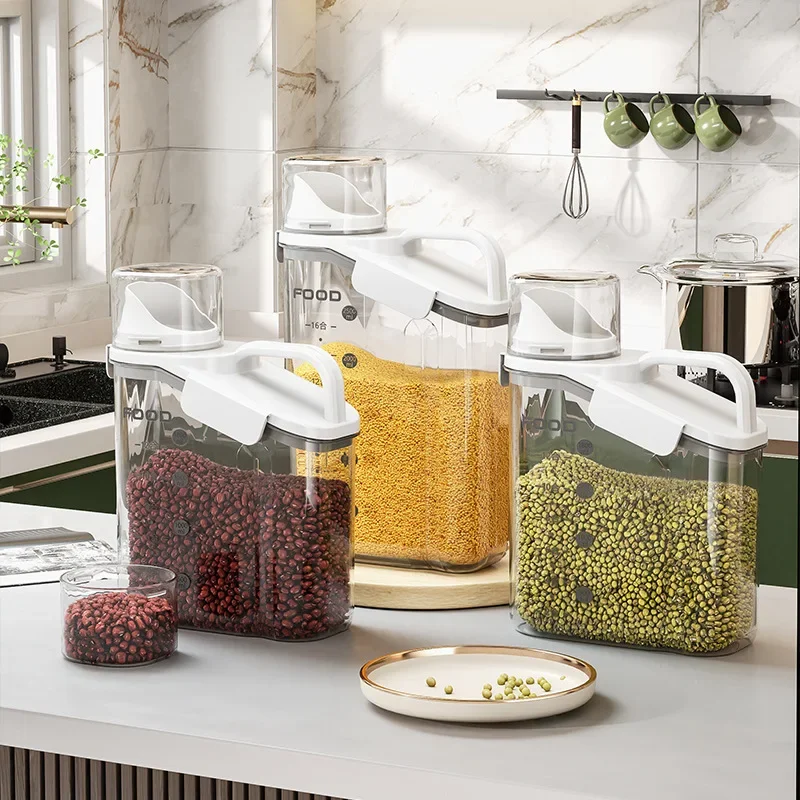 Moisture-proof Sealed Jar for Grains Pet Food Portable Storage with Scale Sealed Food Storage Jar Kitchen Organizer for Dry Food