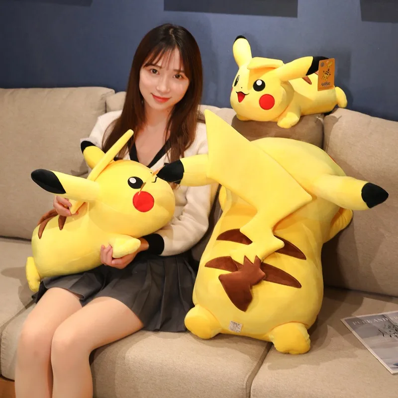 35-60Cm Kawaii Pikachu Knuffel Schattig Groot Formaat Pikachu Charmander Gevulde Pop Pokemon Gooien Kussen Kinderen Verjaardagscadeaus