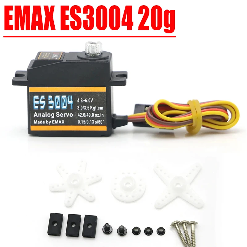 1PCS  EMAX ES3004 20g 3.5kg 0.13sec 23T Metal Gear Analog Servo For RC Airplane ES3104 upgrade