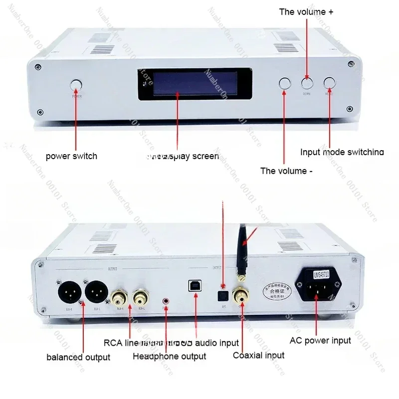 DLHiFi DC300 Dual Core ES9038PRO ES9039PRO 5.0 Balanced HiFi Audio DSD DAC Decoder Amanero USB Remote Control