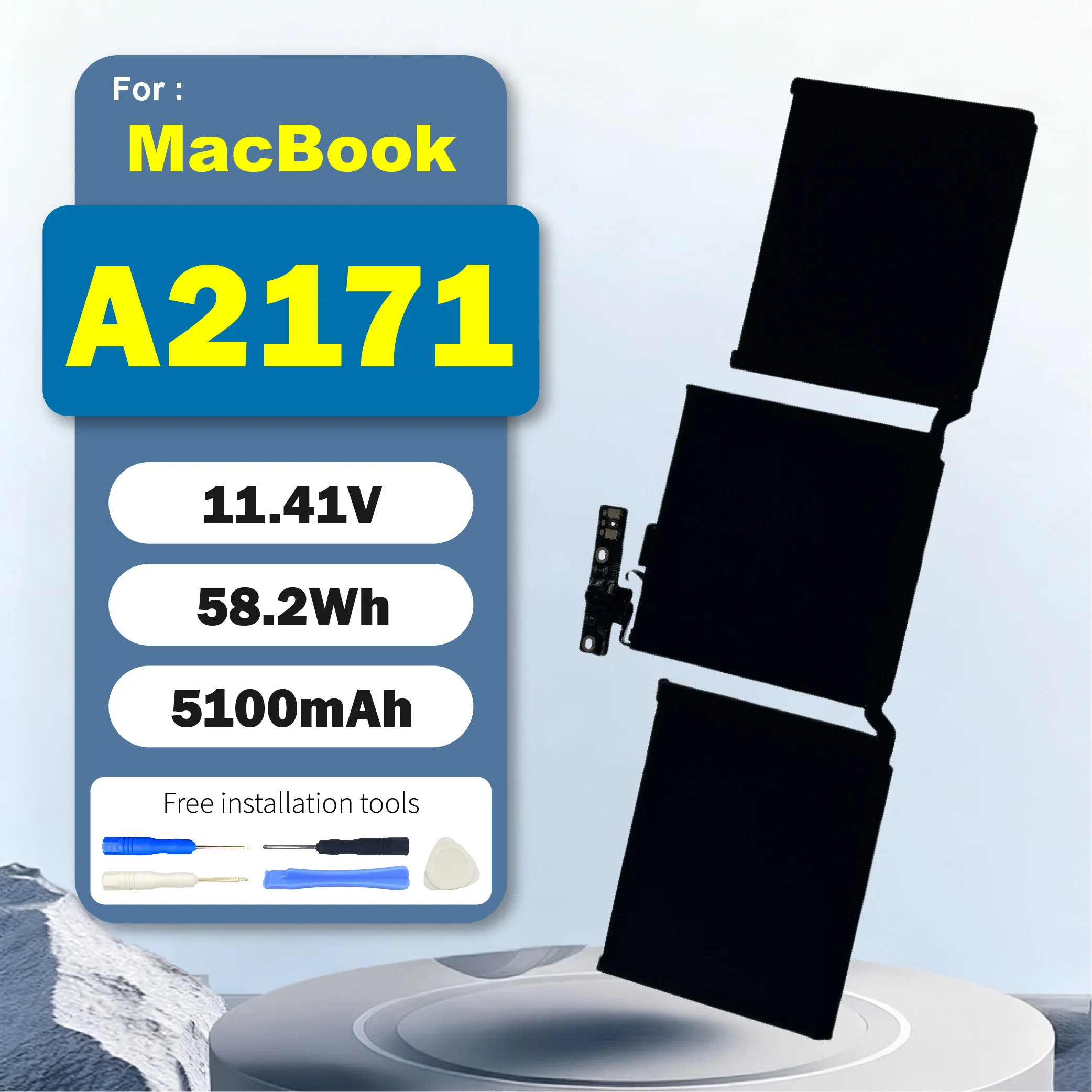 A2171 11.41V 58.2WH Battery for MacBook Pro 13'' A2159 A2289 A2338 MUHN2LL/A MUHP2LL/A MUHQ2LL/A MUHR2LL/A A2171 616-00675