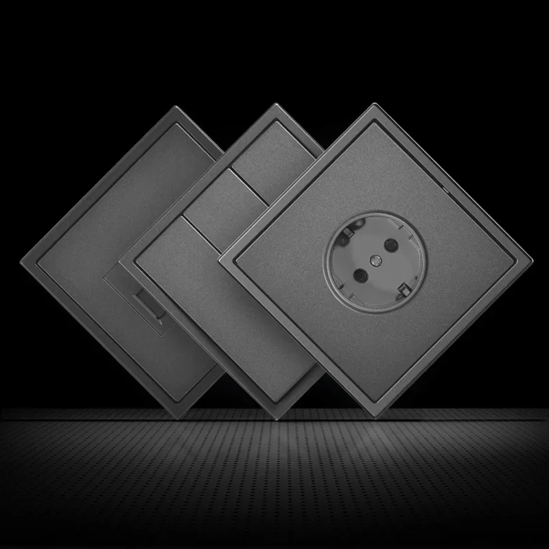 FCSS Plastic Panel Wall Light Switches 1/2/3/4 Gang Button Switch with Wall EU TV NET Socket Function Parts DIY Korean Standard