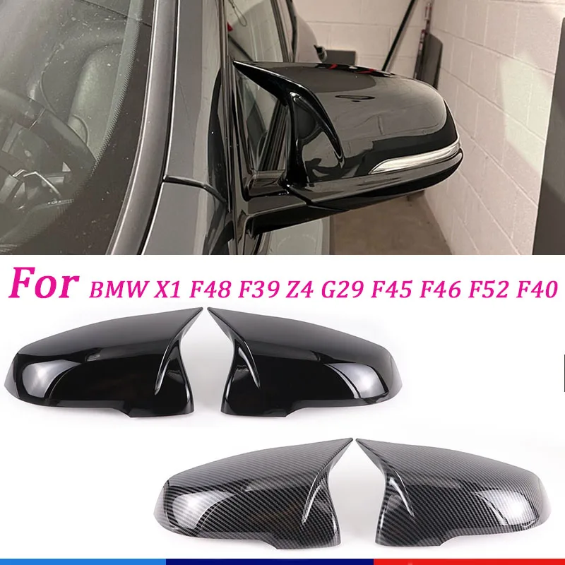 

Carbon Fiber Color Gloss Black Mirror Cover For BMW X1 F48 X2 F39 F44 F49 F52 G29 2 Series F45 F46 Touring Side RearView Mirror