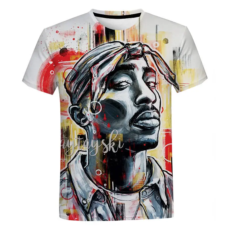 Summer Rapper 2Pac T-Shirt Short Sleeve Hip Hop Cool Breathable Casual Adult Kids Teen Identical Crew Neck Top 3d Casual T-Shirt