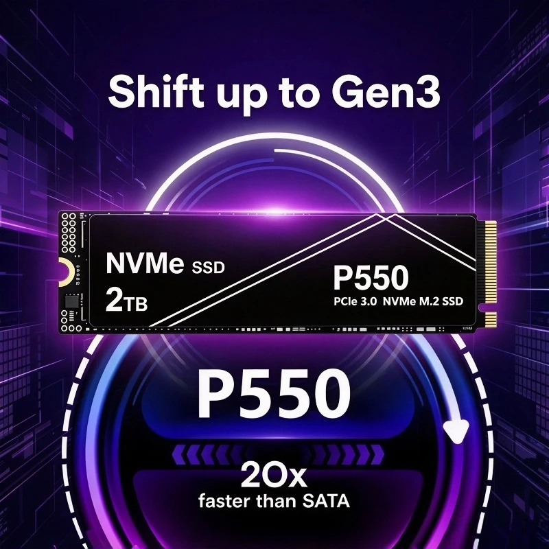 P550 High-Performance M.2 2280 PCIe 3.0 NVMe SSD 1TB 2TB High Speed, Load Faster Upgraded Version Fit  Laptop PC OEM Original