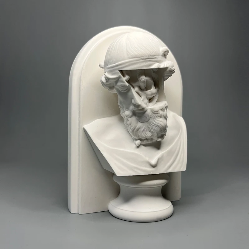 Sea King Poseidon tendencia cráneo arte resina decorativa como escultura gabinete de vino ornamento personalidad Simple regalo para el hogar