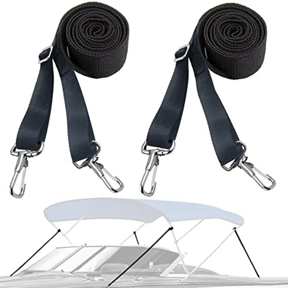 2X Adjustable For Bimini Boat Top Straps W/ Double End Snap Hook For Boat Awning Nylon Outdoor Activities Boat Owners