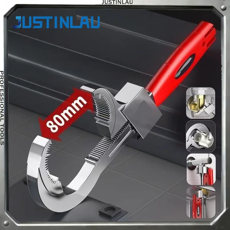 JUSTINLAU Multifunctional Bathroom Wrench Set Adjustable Wrench Hardware Tools Manual Tools Multifunctional Portable Tools