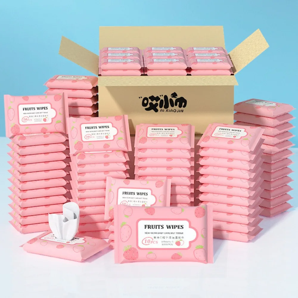 ผ้าเช็ดทำความสะอาดทารกแบบ Spunlace ใหม่10ชิ้น/แพ็คน้ำบริสุทธิ์แบบพกพาเครื่องมือดูแลทารกกระดาษทิชชู่ใช้แล้วทิ้ง