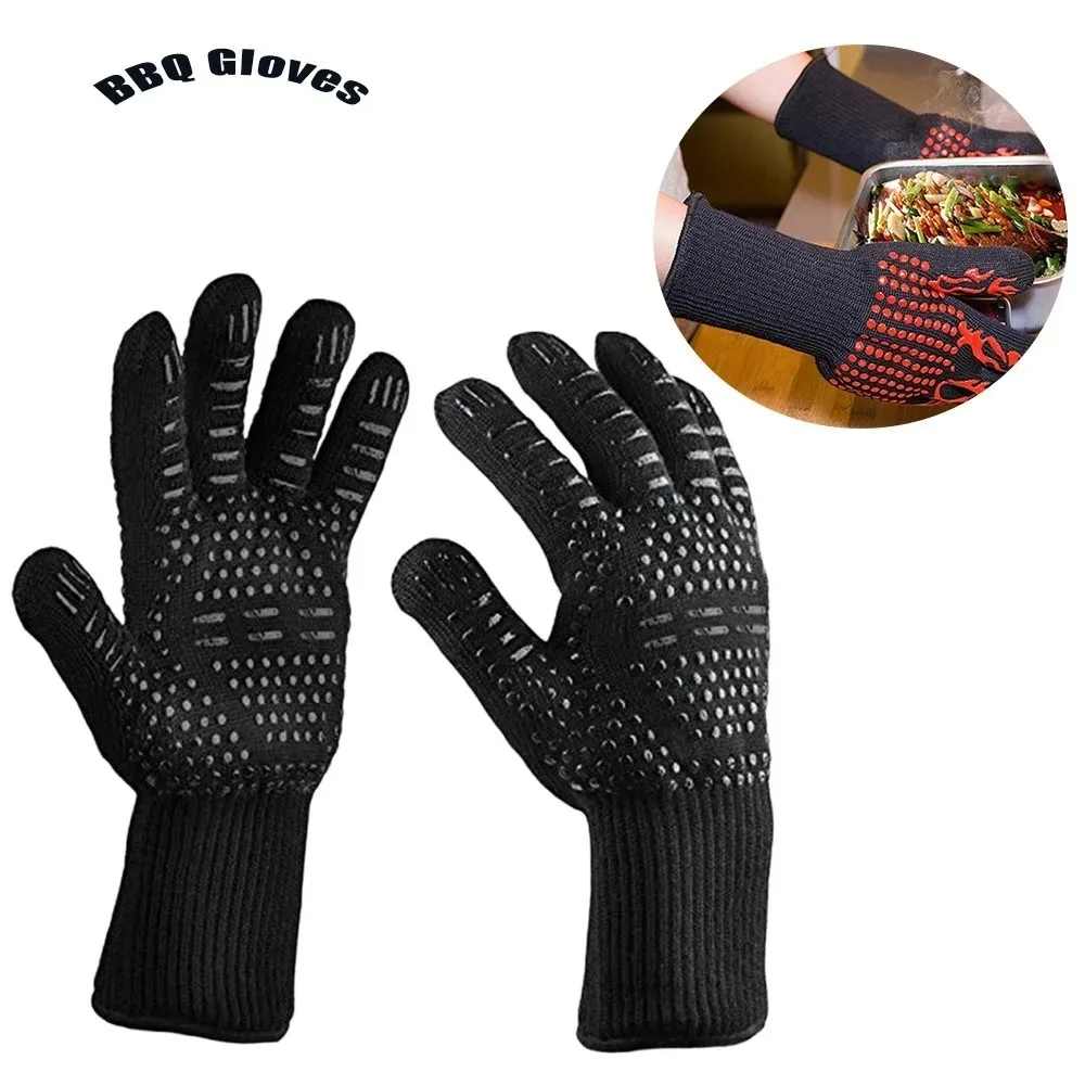 

1 Piece Barbecue Anti Scalding High Temperature Resistance Oven Gloves 800 Degrees Fireproof Heat Insulation Microwave Gloves