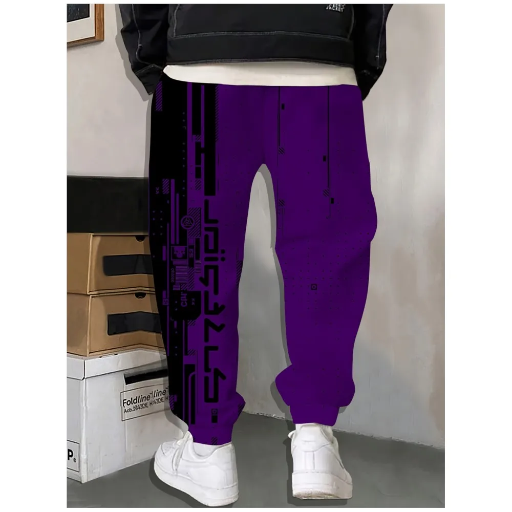 3D Digital Print Joggers Street Pants Men's Side Pockets Elastic Drawstring Sweatpants Joggers Pants For Men Casual Trousers