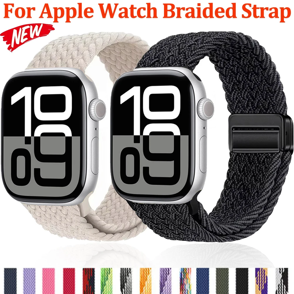 

Nylon Strap for Apple Watch 10 46mm 42mm/Ultra 2 49mm 9 8 7 Breathable Watchband iwatch Series 6 5 4 SE 44mm 40mm 45mm 41mm Band