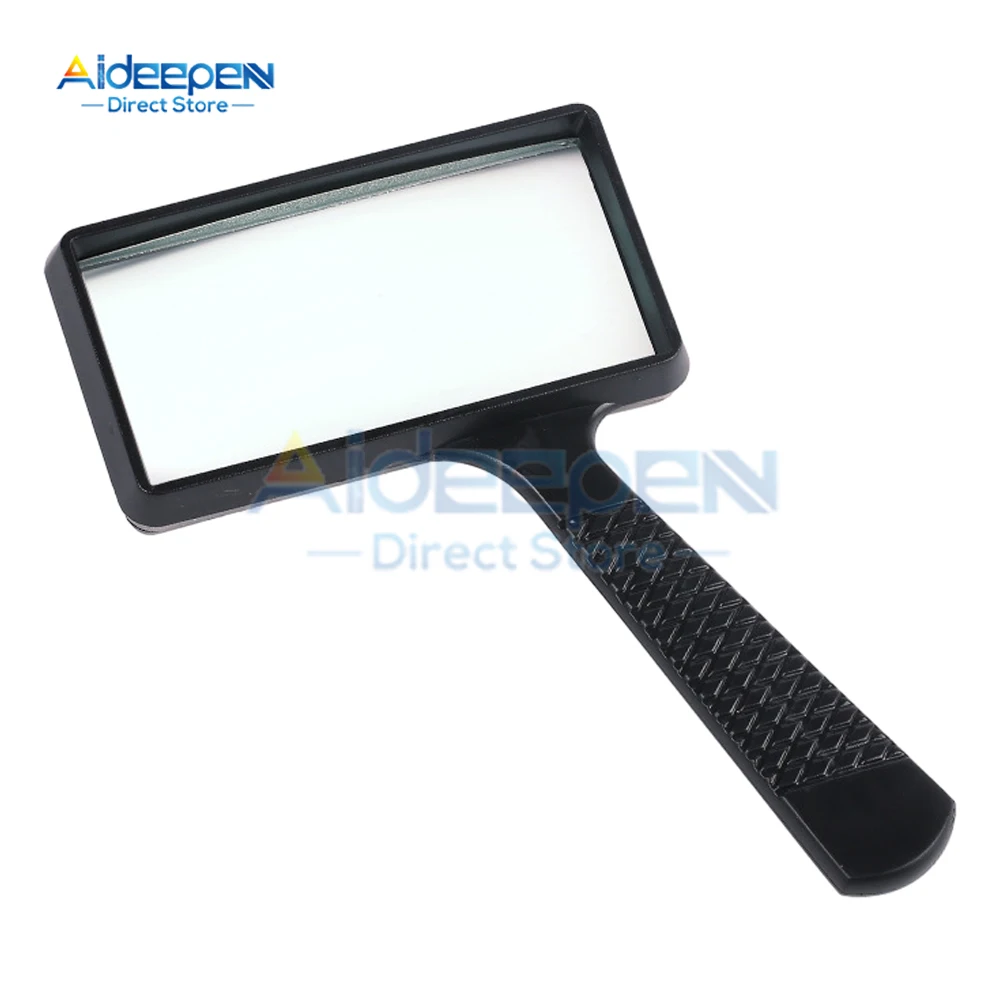 High Quality Portable Handheld High Definition Rectangle Reading 10X Magnifier Glass Lens Loupe for Old People Reading Magnifier