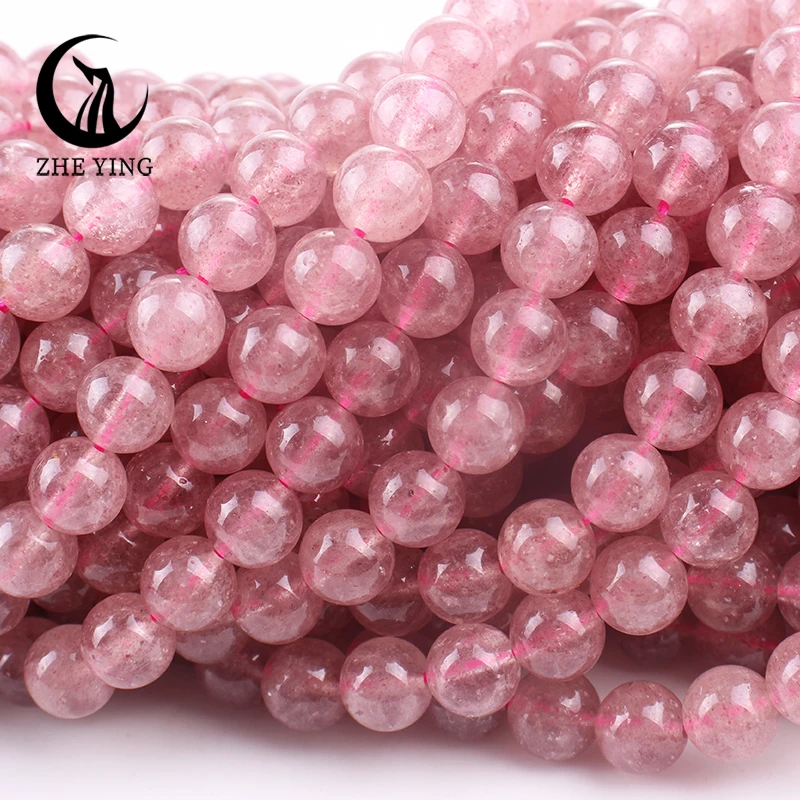 

6 8 10mm Natural Strawberry Quartz Beads Gemstone Round Loose Spacer Beads For Jewelry Making Bracelets Necklace