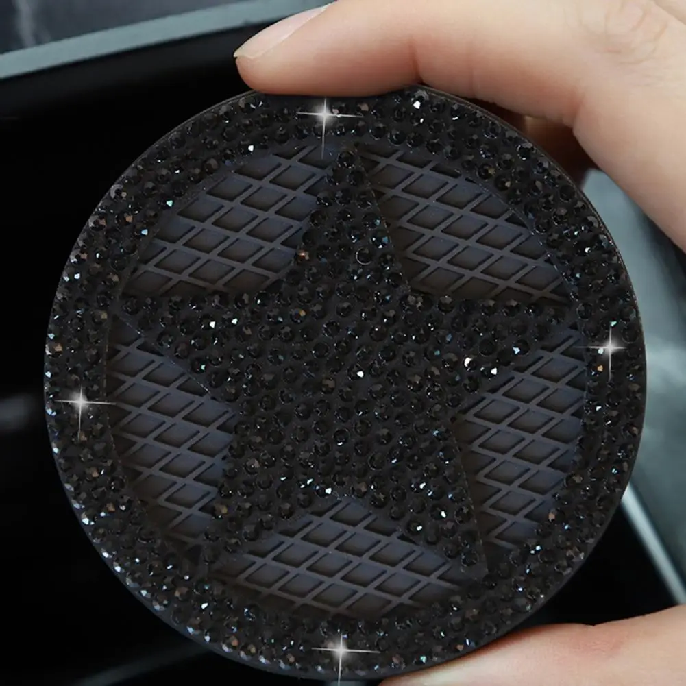 Shining Rhinestone Star Pattern Cup Mat Sparkling Rhinestone Star Car S Anti-scratch Anti-slip Auto Accessories for Cups Water