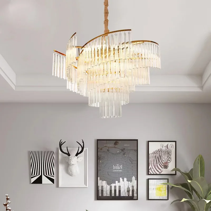 

Italian light luxury crystal main living room chandelier modern atmosphere Su high-end bedroom dining room lamp