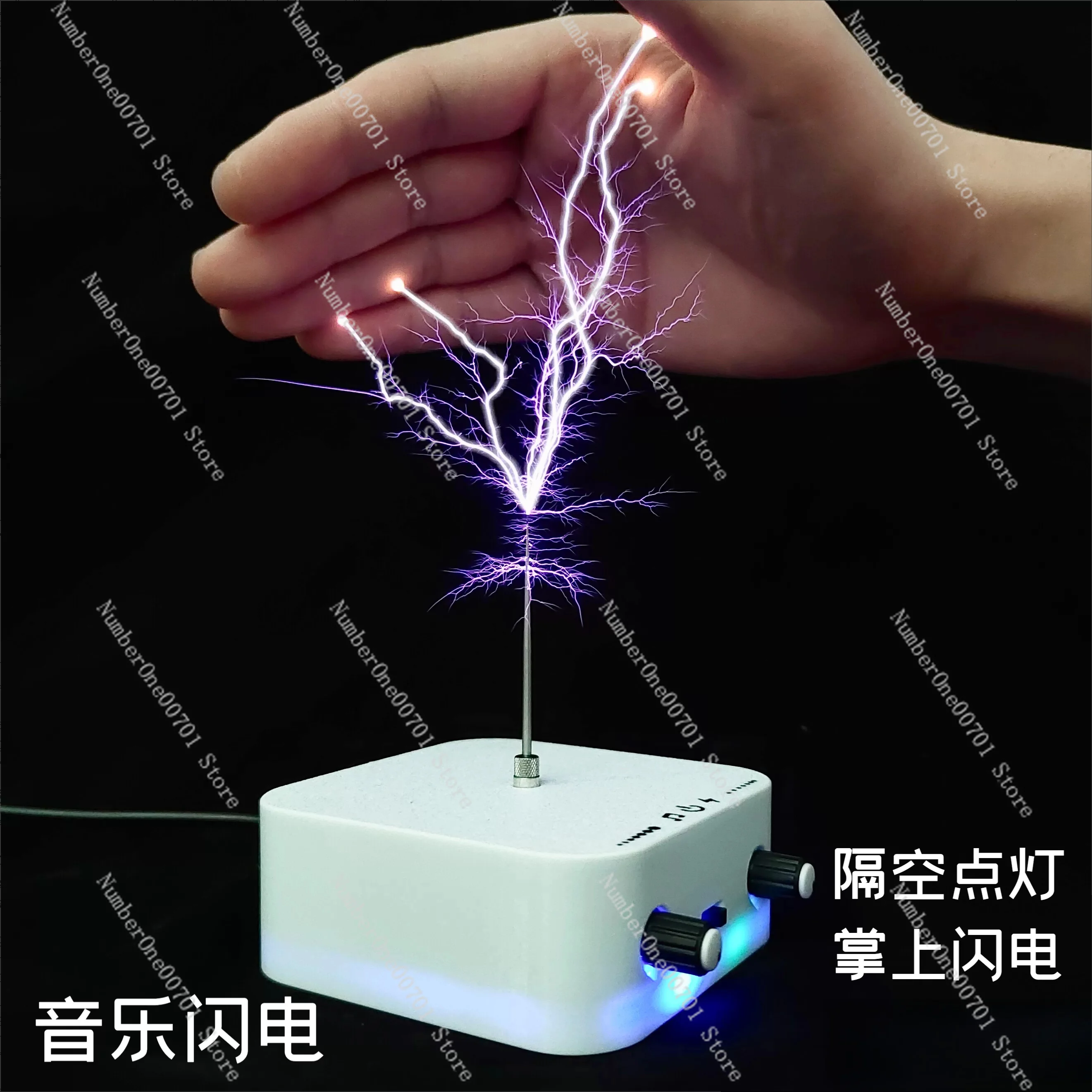 Musical Tesla Coil with Bluetooth & Touchable Lightning Arc, Plasma Desktop Speaker Toy for Science Experiment Gift
