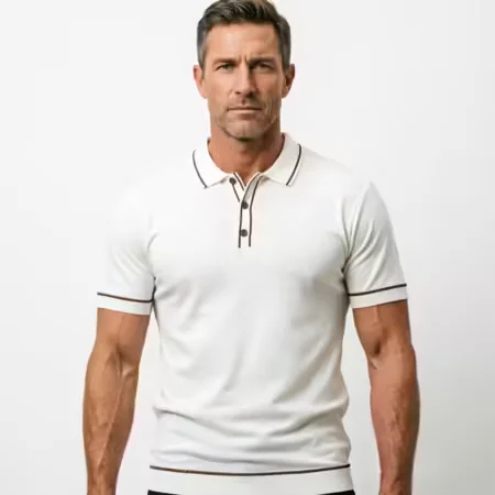 High End Long Staple Cotton Short Sleeved Polo Shirt for Men in Summer, Thin Design, High-end Feel, Business Leisure, Slim Fit