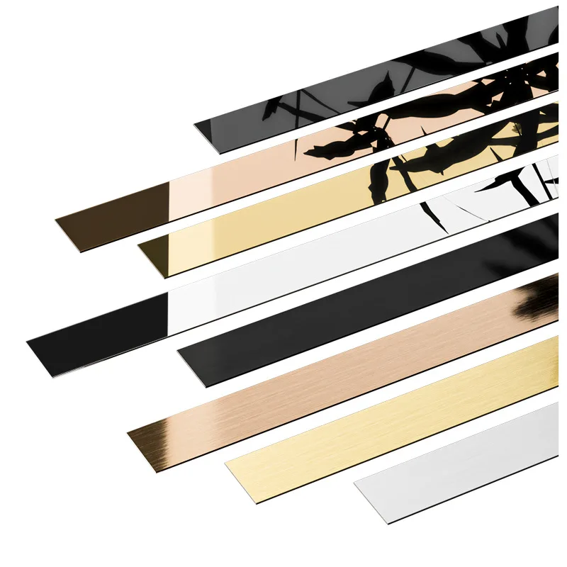 Customized. Customized 304 Stainless Steel Flat Decorative Strip Metal Flat Strip Background Wall Layering Ceiling Blank Holding